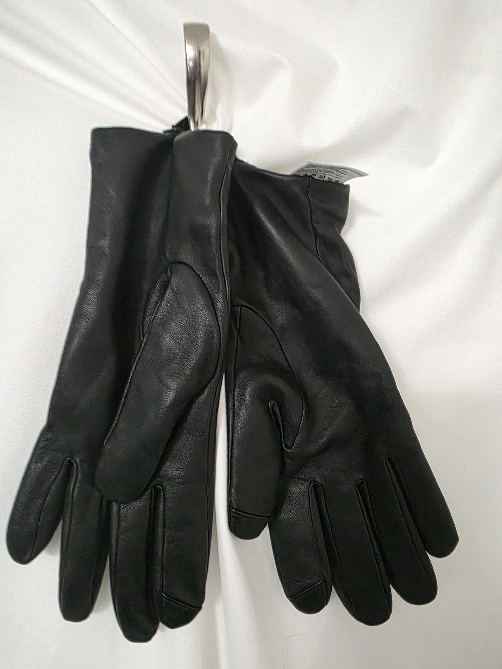 Lands' End Women's Black Leather Driving Gloves